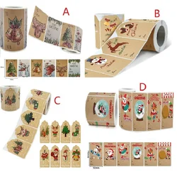 Kawaii Christmas Labels, Sealing Sticky Sticker, Aesthetic Kraft Paper, Thank You Stationery Supply, Decorative Scrapbook, 50Pcs