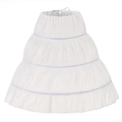 White Children kids Petticoat A-Line 3 Hoops One Layer Kids Crinoline Lace Trim Flower Girl Dress Underskirt Elastic Waist