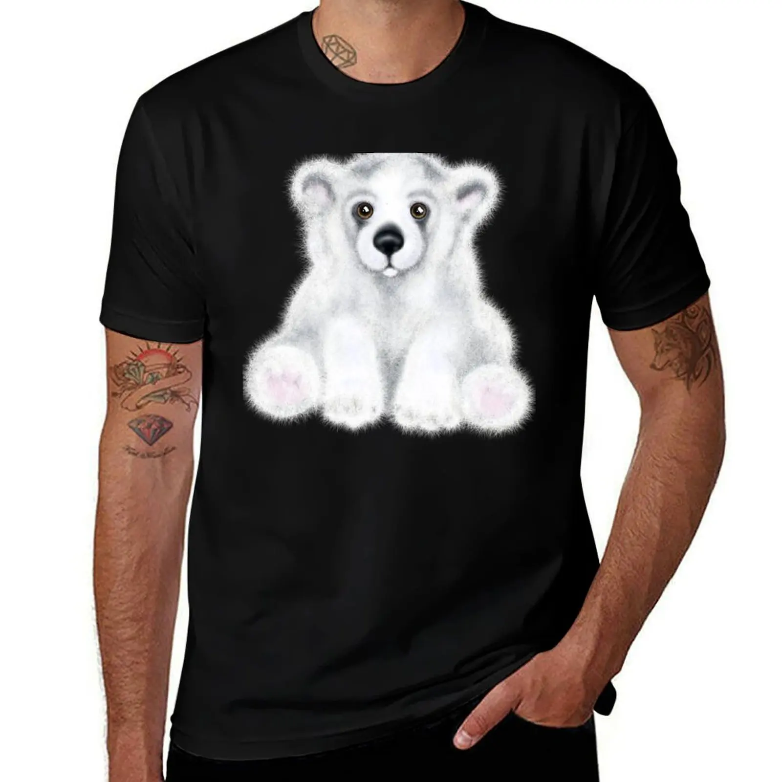 

T-Shirt stuffed Baby t shirt white man white cub t designer for man shirts Bear, casual bear, Polar men bear T-Shirt
