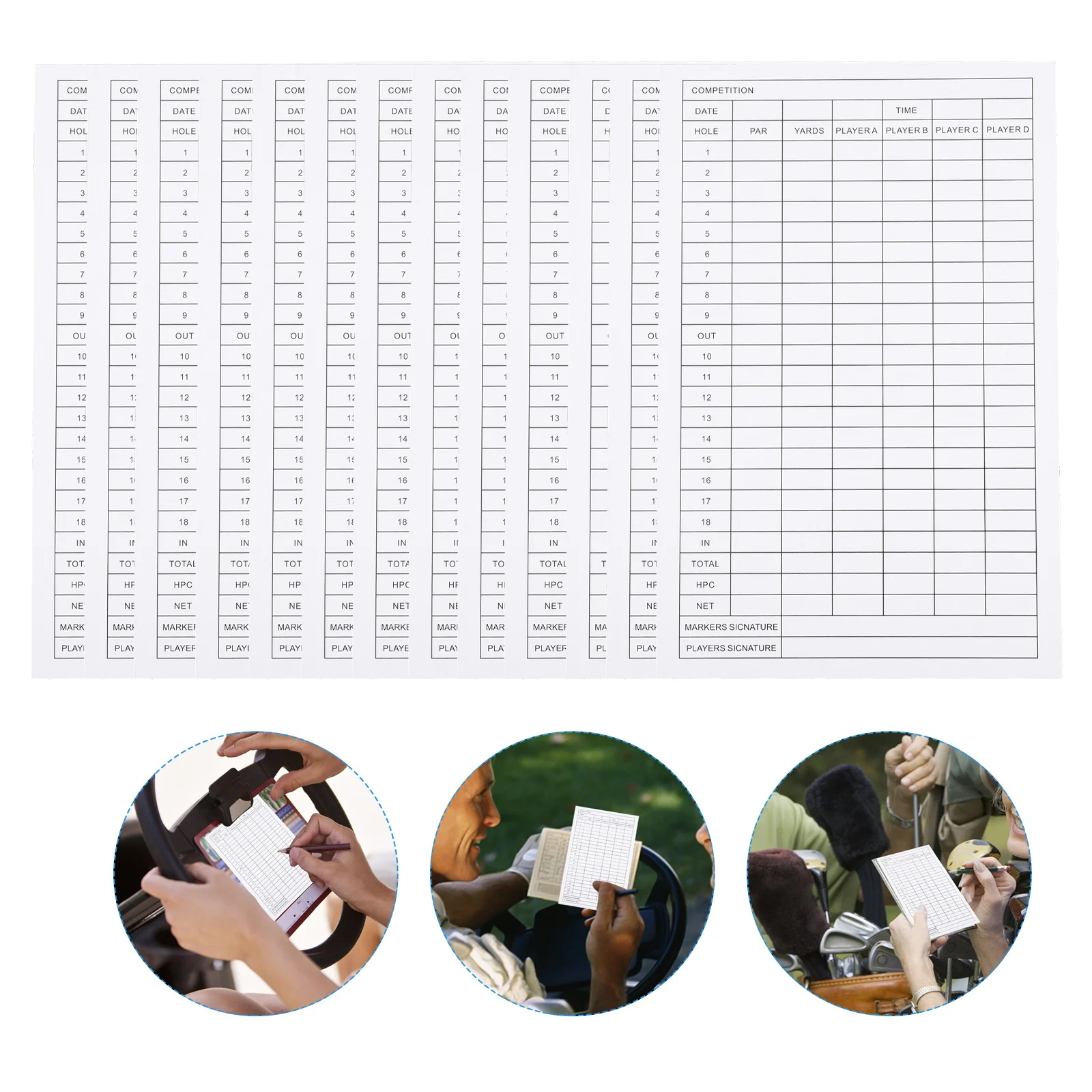 

12Pcs Premium Scorecards High-Grade Coated Paper Tool Competition Supply Sports Accessory Smooth Writing Wear