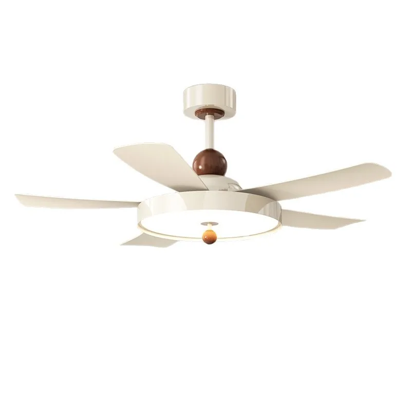 Restaurant Fan Light Cream Wind Invisible Advanced Sense Eye Protection Fan Light Study Bedroom Ceiling Fan Lighting