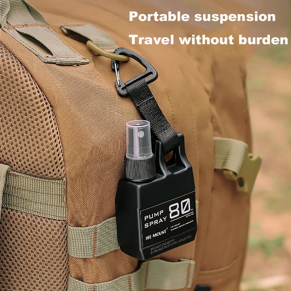 1pc 80ml Pump Spray Bottle Portable Empty Cosmetic Containers with Buckle Alcohol Perfume Refillable for Outdoor Camping Hiking view 5