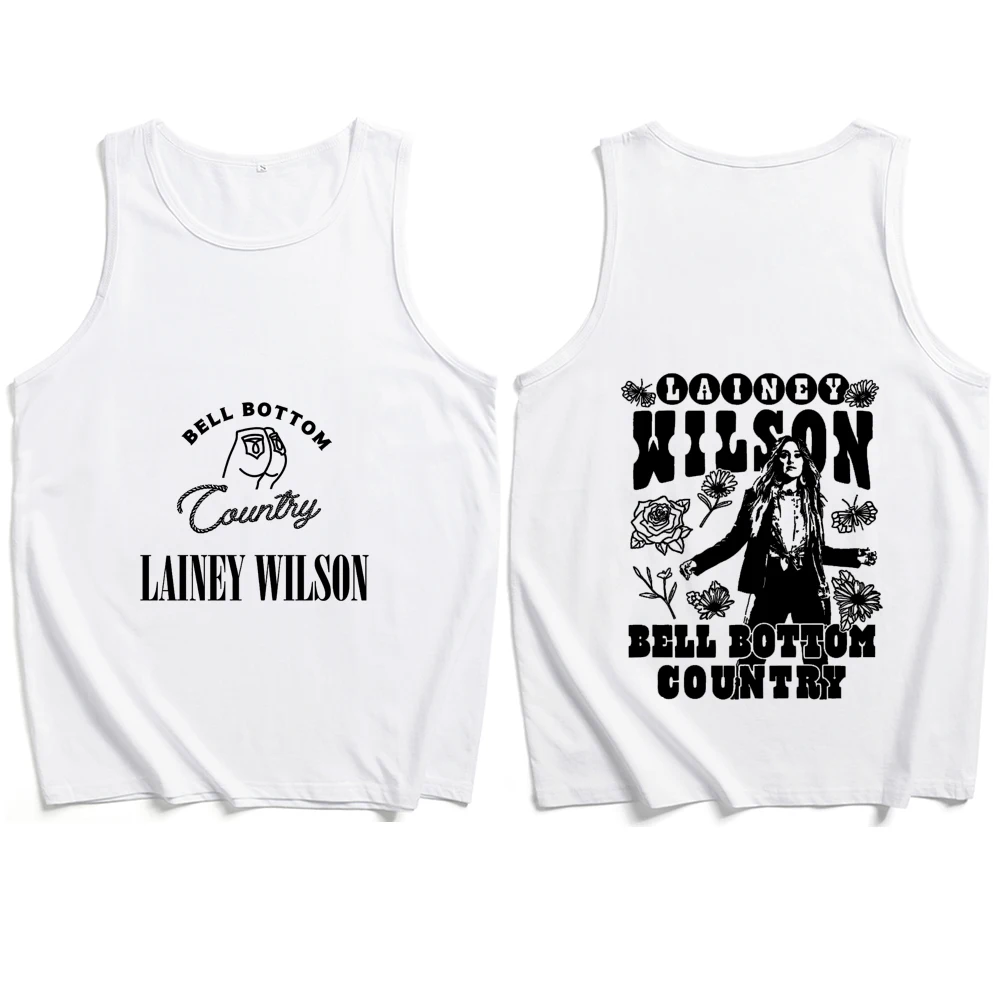 Lainey Wilson Bell Bottom Country 2024 Tank Tops Vest T-Shirt Unisex T-shirt Sleeveless  Casual Summer Music Fans Gift Regular