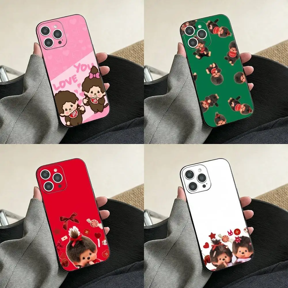 

Cute M-monchhichis Phone Case For iPhone 17, 16,15,14,13,12,11 Plus,Pro Max, Others Soft Black Cover