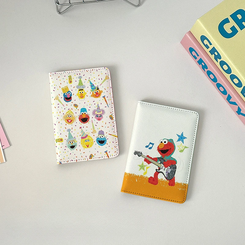 Fashion Sesame Street Travel Passport Cover Women Men Passport Credit Card Holder Case PU Leather Organizer Card Passport Wallet