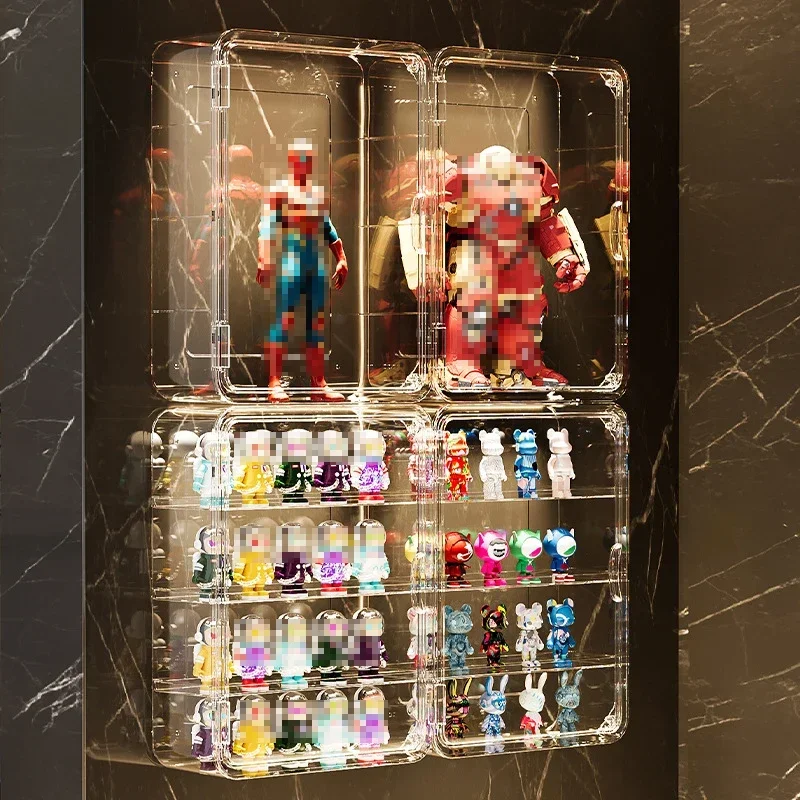 1/3PCS Blind Box Wall Mounted Figures Showcase Clear Acrylic Storage Box Display Case Figures Stand Dust Proof Toy Display Boxes