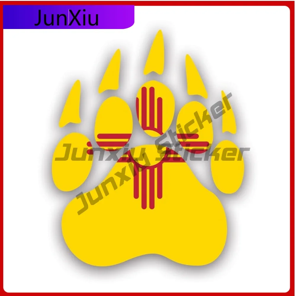 

Trendy New Mexico State Lovely Bear Print Shaped Sticker Decal American Made Uv Protected Grizzly Track Tracks Polar Outdoors