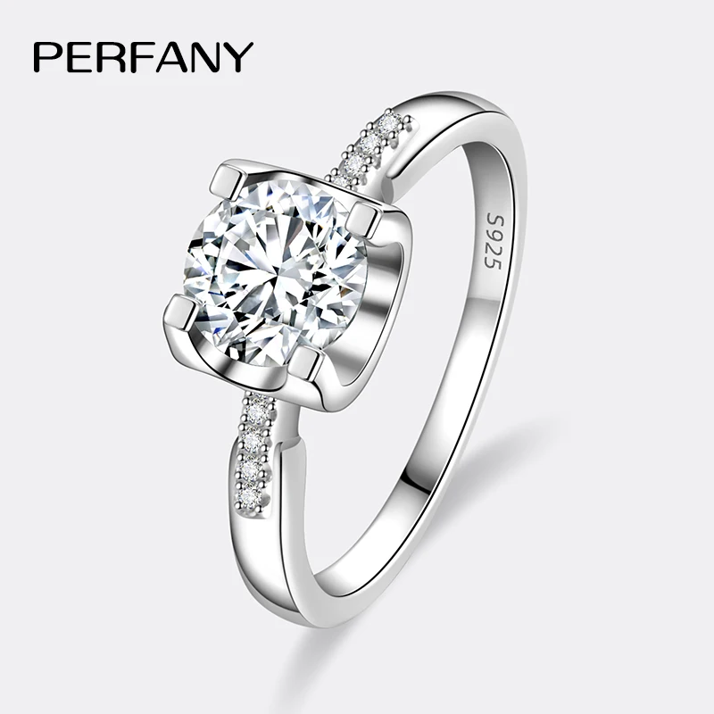 

PERFANY 1/2 карата кольцо с муассанитом женское кольцо с головой быка S925 чистое посеребрение белое золото 18 карат с бриллиантами свадебные модные украшения