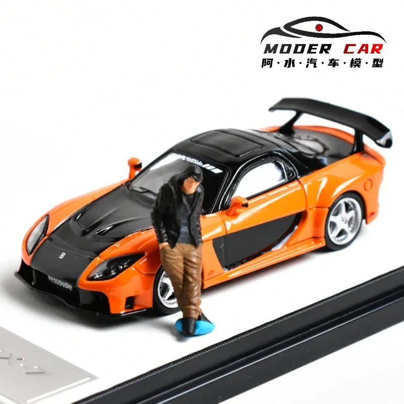 

Time Micro 1:64 Mazda RX-7 Veilside Прискостная имитация модели автомобиля из сплава, детская праздничная подарочная игрушка, украшение для коллекции для взрослых