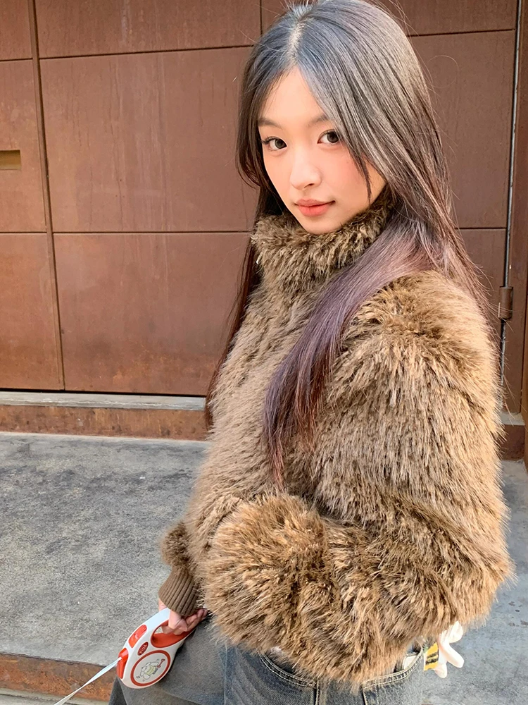 معطف Sweet Sli 2025 Young Sle Thiened Lamb Fur Jaet للسيدات معطف ort لحماية البيئة من الشعر Quali Top College...