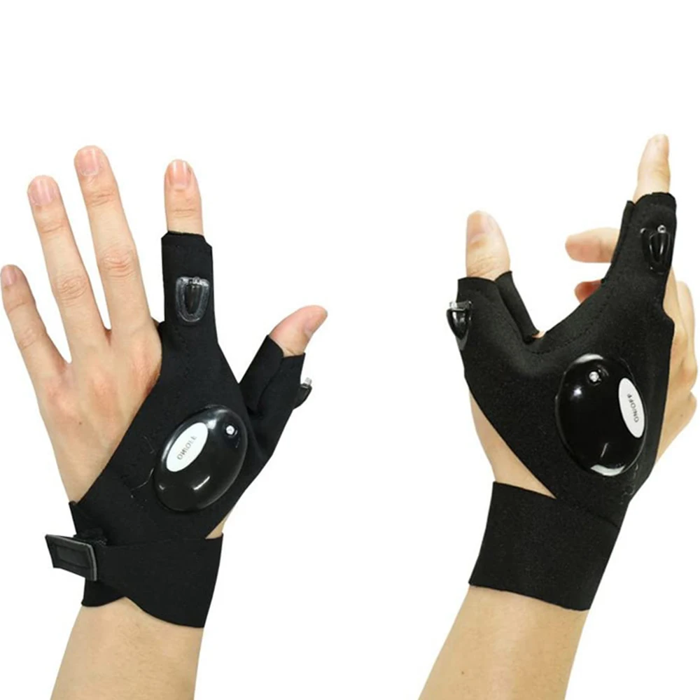AliExpress ctzsoop LED Lighting Gloves for Running Cycling Camping Waterproof Flashlight Fingerless Gloves Outdoor Hiking Rescue with Luminous Lamp