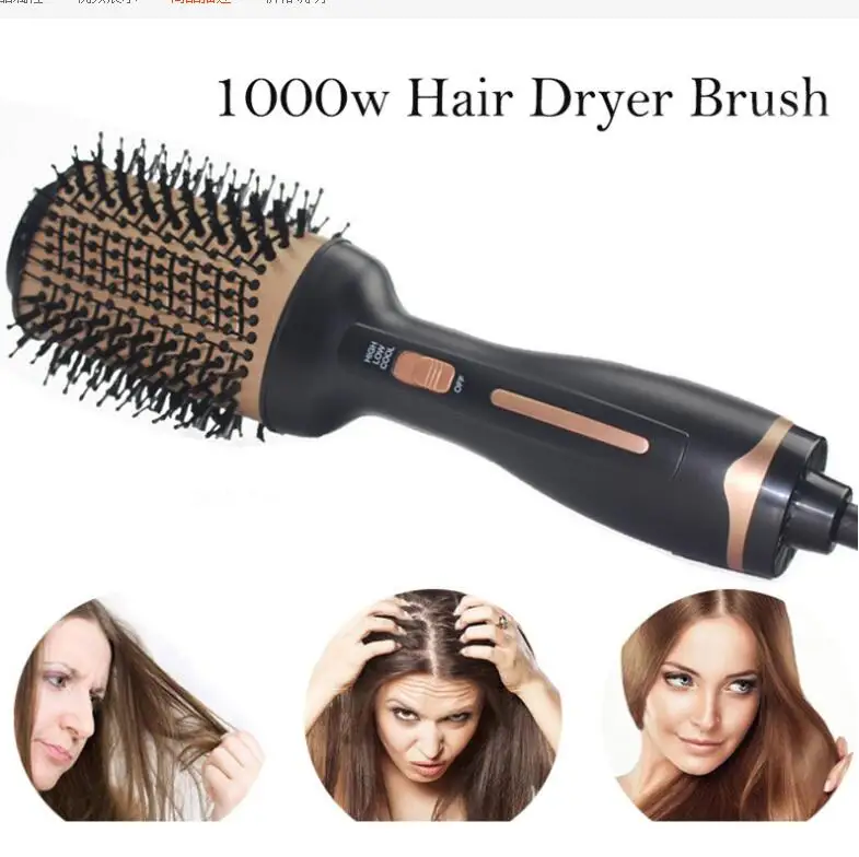 

hair straight styler straightener hair curler curl 3 In 1 Hair Dryer Brush One-Step Hot Air Styler Blow Dry Straight Curls