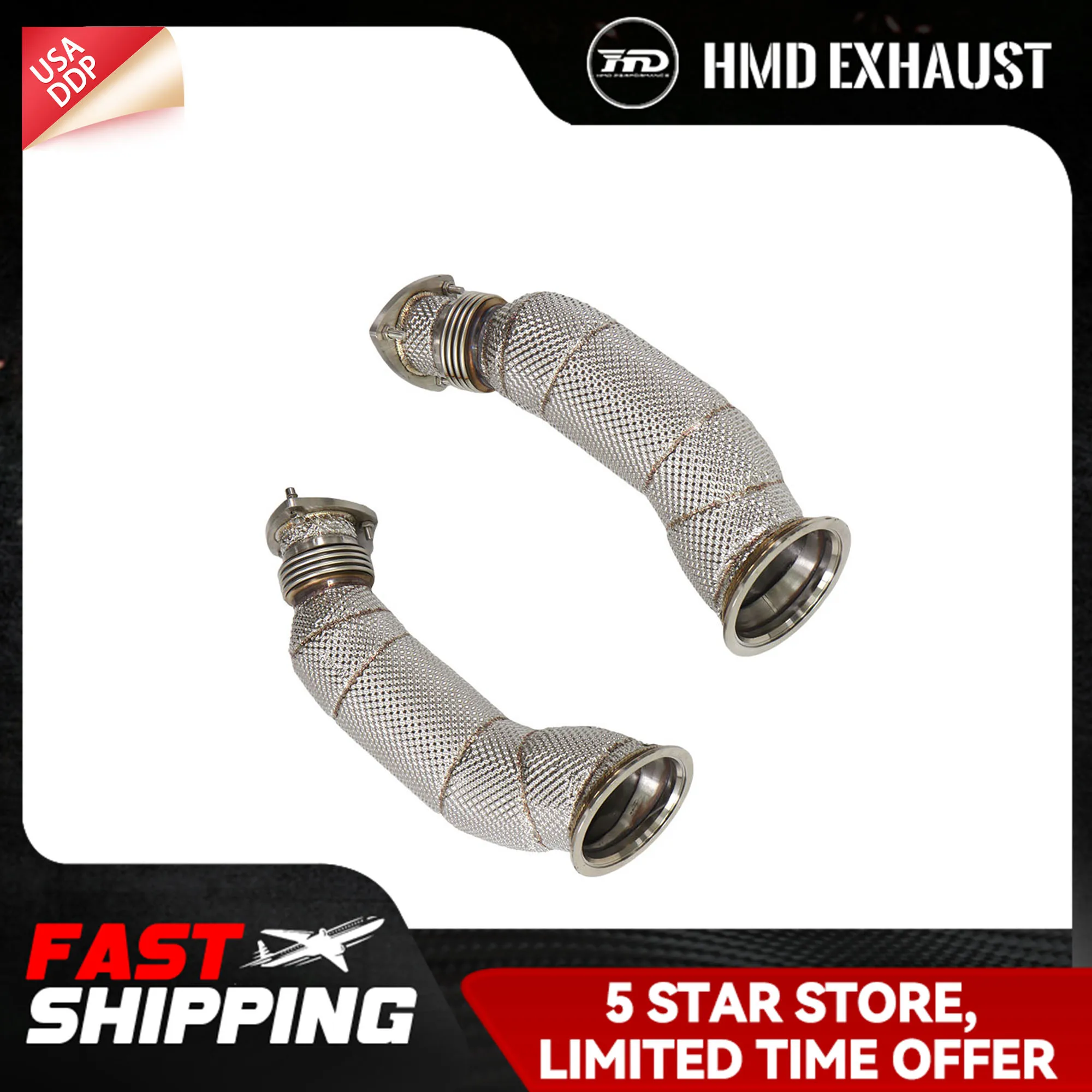 

✈ HMD Downpipe for Aston Martin DB11 5.2T Stainless Accurate and fast installation with cat/without cat quality ﻿