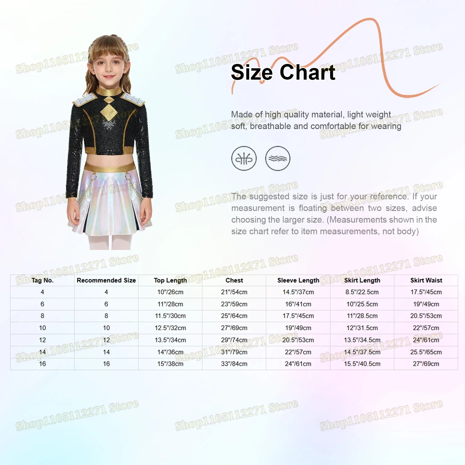 Decorazioni per ragazze per bambini Hunter Personaggio anime Demone Costume cosplay Costume Gloss Petto Nappa Crop Top e gonna con catene in vita