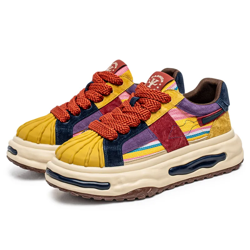 

2026, новые мужские весенние повседневные кроссовки, модные нескользящие износостойкие низкие белые туфли на толстой подошве, универсальная спортивная обувь