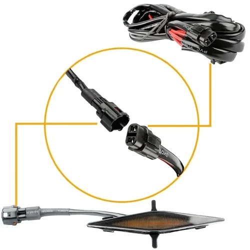 Imagen 2 del producto Luces de circulación de rejilla delantera de coche, accesorio con lente ahumada de 4/6 piezas, con arnés para Toyota 4 runner 2014-2019