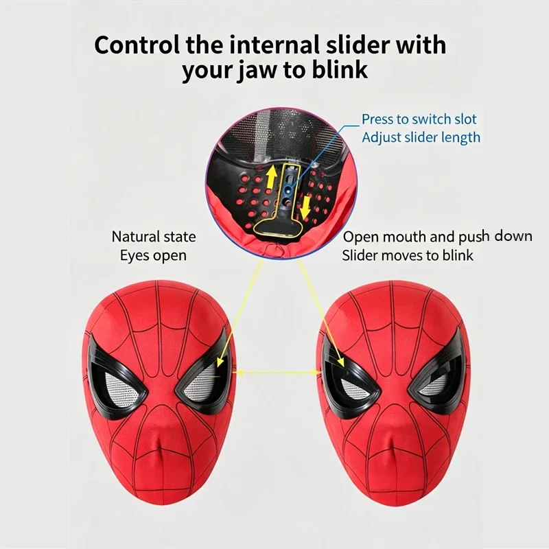 NEUE Kopfbedeckung mit beweglichen Augen, cooles Cosplay-Zubehör, manuelle, erstaunliche Maske, Geschenk für Festivals, Partys und Ausstellungen – Detail 11
