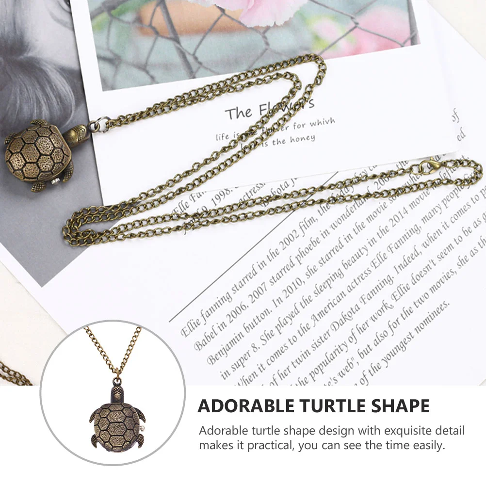 Accessories Quartz Watches Miss Turtle Digital Necklace Alloy Chain Classic Pocket for Men