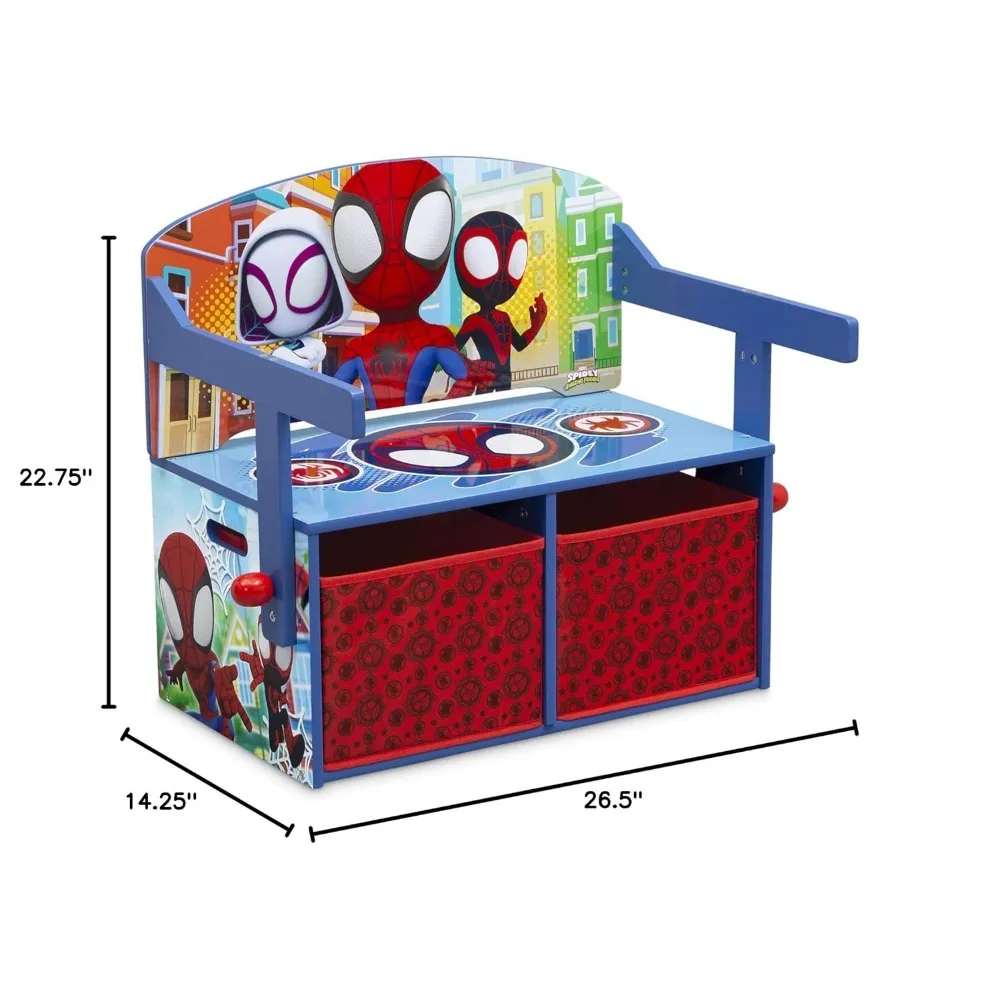 مقعد أنشطة قابل للتحويل للأطفال مع مساحة تخزين - مكتب ومساحة لعب 3 في 1، معتمد من Greenguard Gold للأعمار من 3 سنوات فما فوق #3