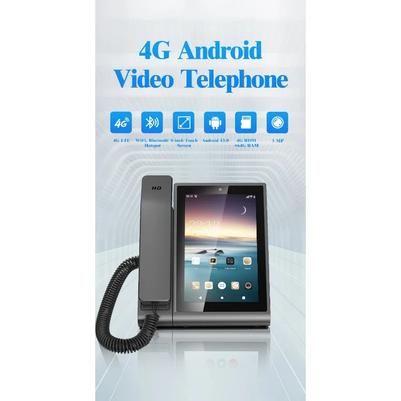 4G Volte LTE HD Video Call 8-inch Touch Screen Split Design Magnetic Handset Tablet WiFi SIM Desk Phone Fixed Wireless Phone