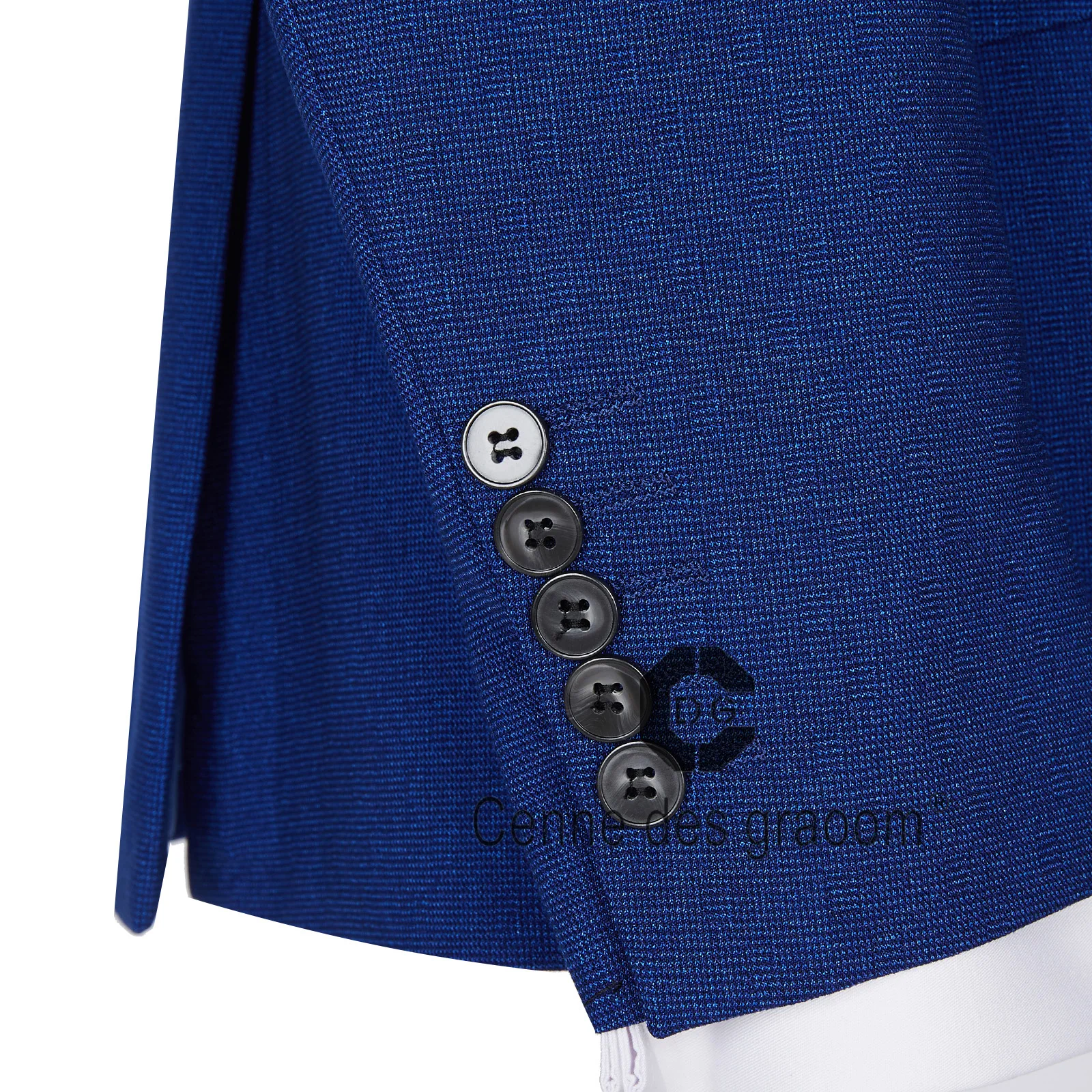 Immagine 4: (Giacca + gilet + pantaloni) Cenne Des Graoom Nuovi abiti da uomo blu royal su misura Costume casual da lavoro formale da sposo