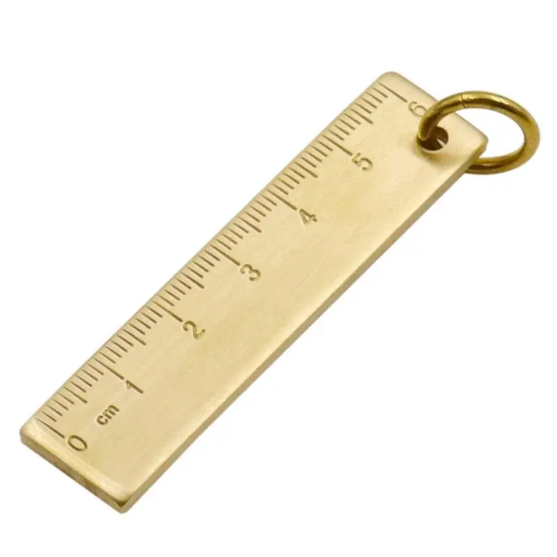 M6CF 6cm Small Ruler Keychain Measuring Tool for Kids Students Birthday Gift