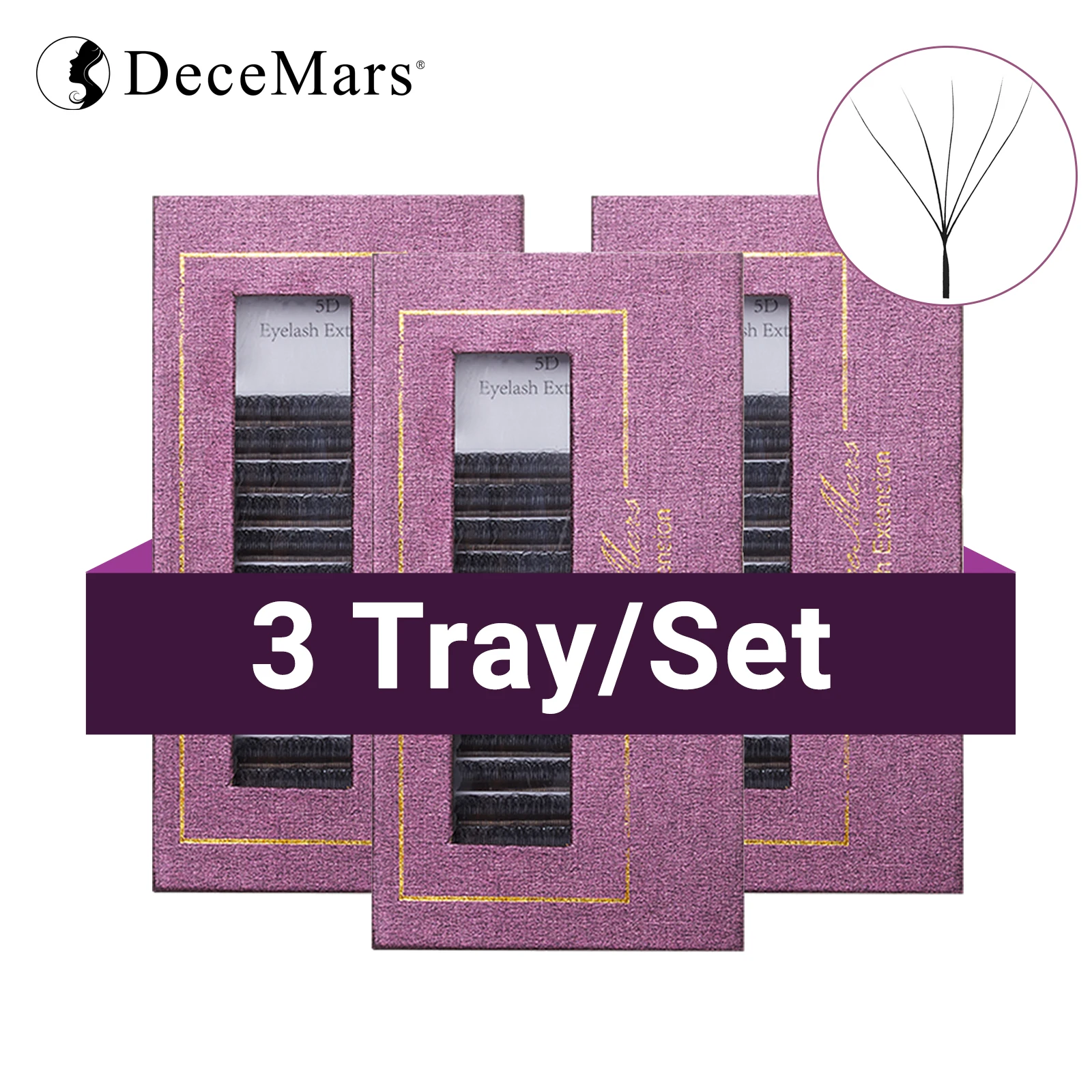 

DeceMars, 3 упаковки/лот, 5D W-образные накладные ресницы, упаковка для ресниц, оптовая продажа