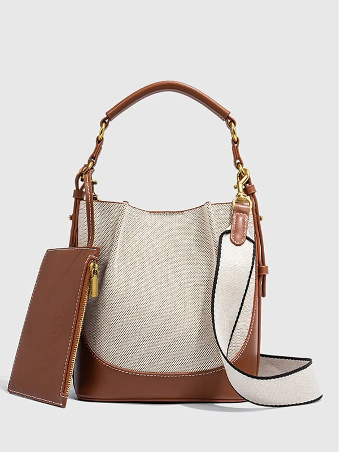 

Новинка 2025, большая вместительная сумка-ведро с широким ремешком на одно плечо, сумка-ведро с верхней ручкой, сумка через плечо, дневные клатчи