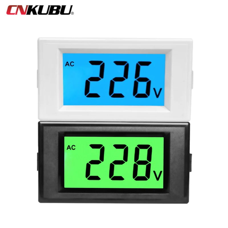 D69-20 120 110V220V380V Two-Wire AC Voltage Digital Display Meter Green and Blue Light Display Detector High Precision