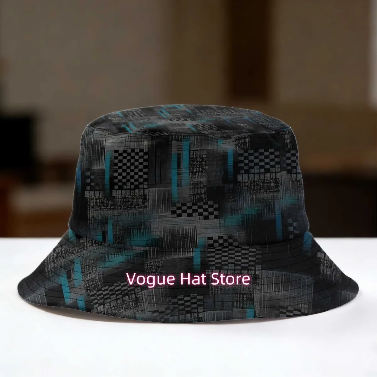 1pc of an Abstract Geometric Grunge And Urban Style Bucket Hat, Featuring a Lightweight Design Perfect for Trendy Streetwear And