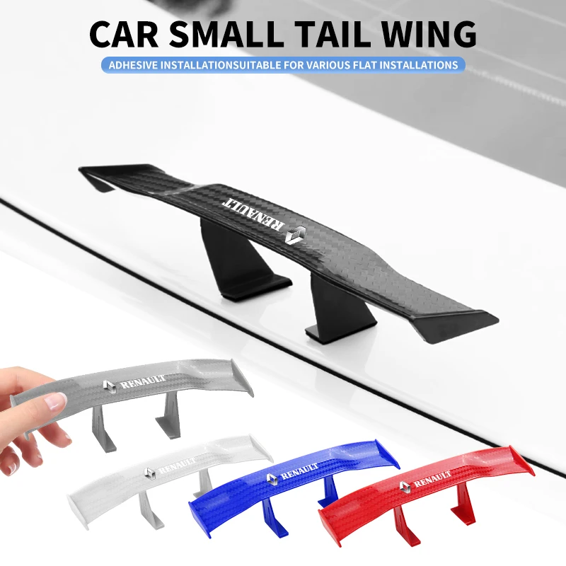 Mini Spoiler 3D Rear Trunk Wing Boot Lip Spoiler Stickers for Renault koleos duster megane 2 logan clio Car Styling Accessories