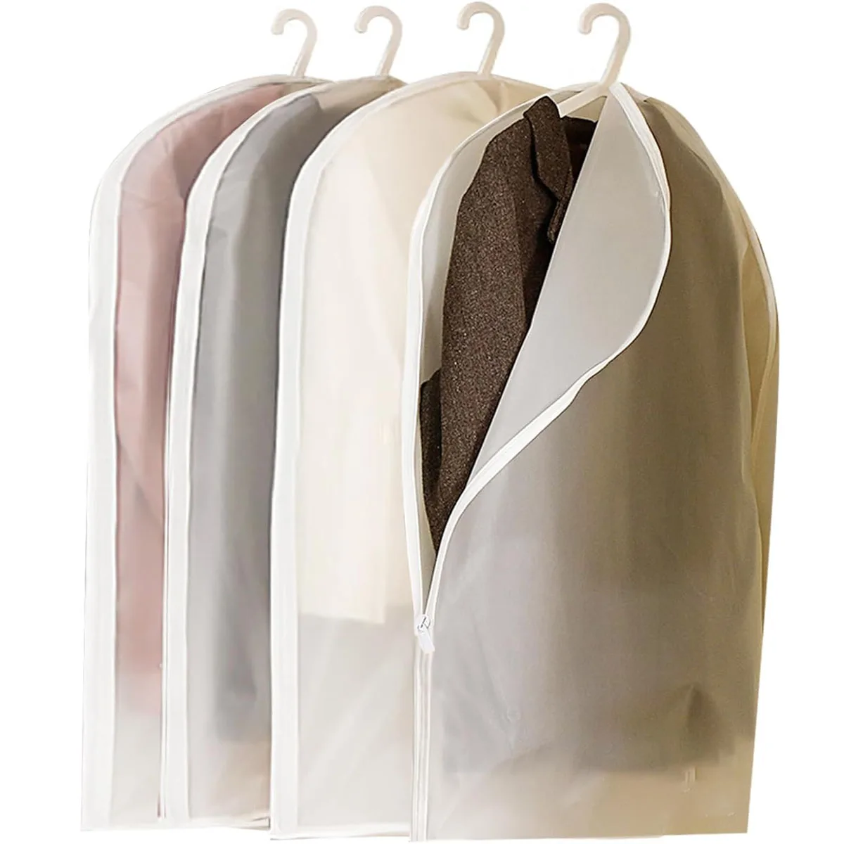 

Clothes Hanging Dust Cover Wedding Dress Cover Suit Coat Storage Bag Garment Bags Organizer Wardrobe Hanging Clothing Organizers