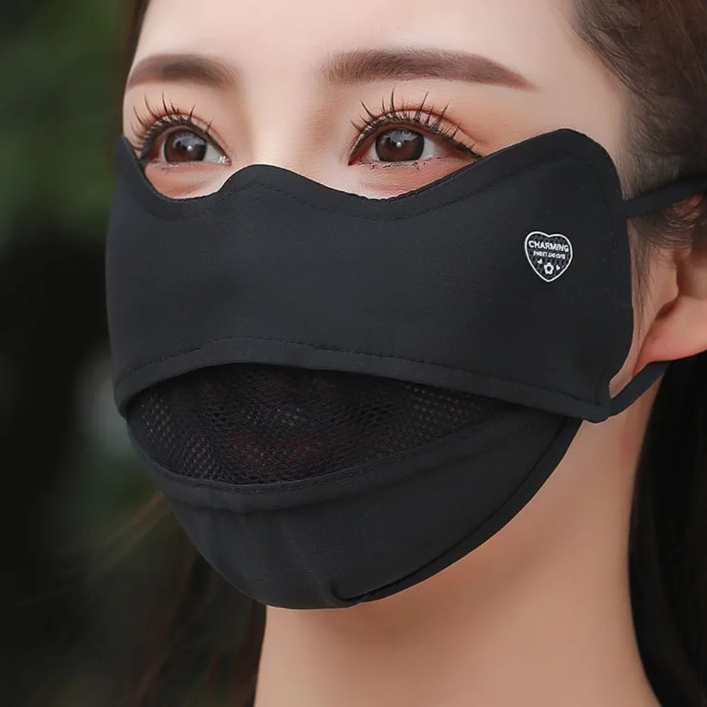 

3D Eye Contour Design Sun Protection Face Mask Face Protection Ice Silk Fabric Women Breathable Mask Outdoor Protective Mask