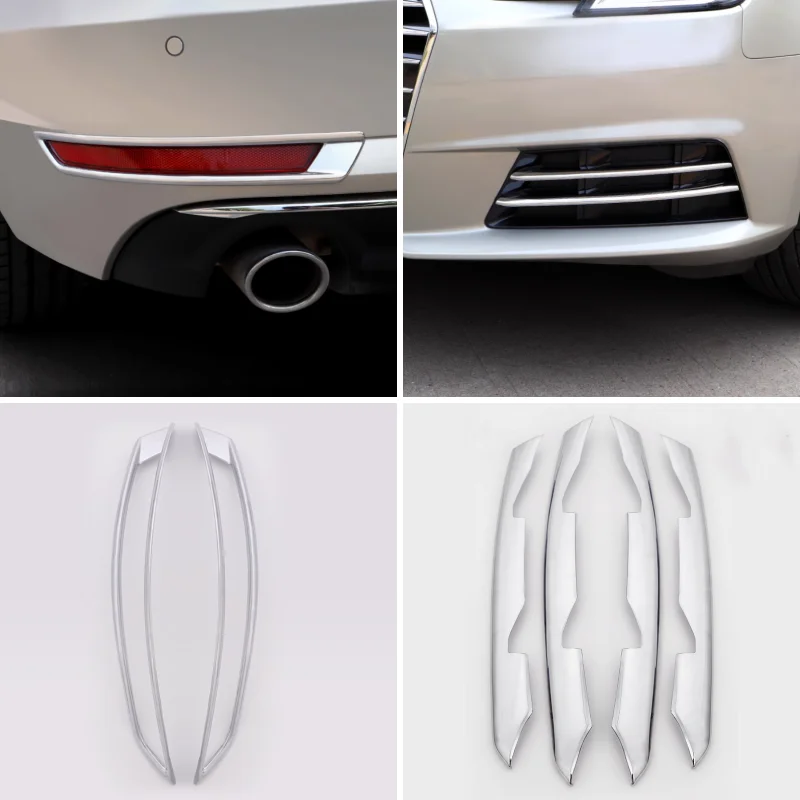 

LHD Exterior Accessories For Audi A4 B9 / A5 2017-2020 Front Rear Fog Lights Lamps Eyelid Eyebrow Decoration Cover Trim Styling