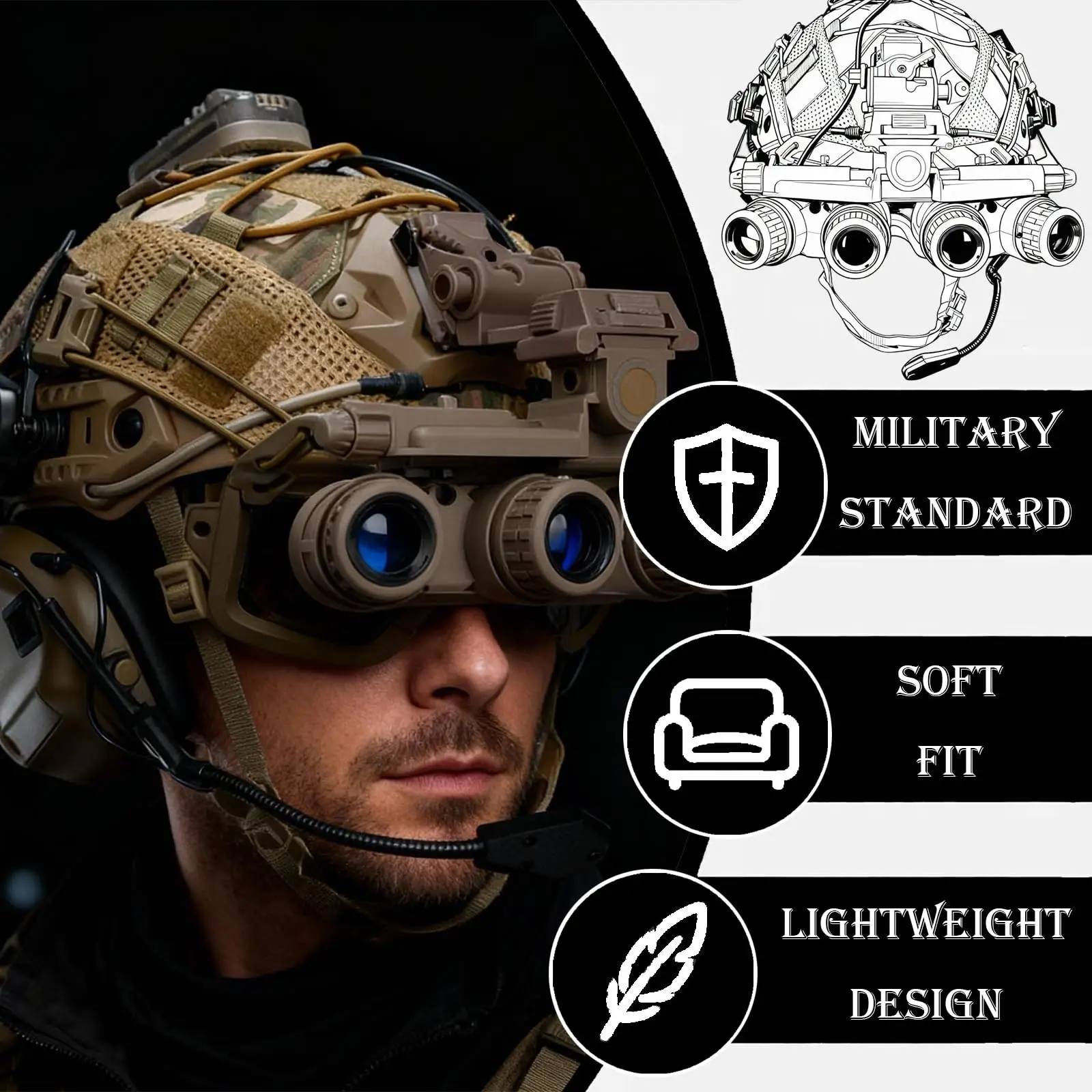 

Tactical Airsoft Helmet Set FAST Full Set of Bump Helmets with NVG Model Headphones Signal Lights Outdoor Cosplay Paintball Gear