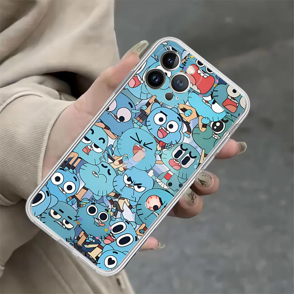 Cartoon the amazing world of gumball Phone Case For iPhone 15 14 13 12 Mini 11 Pro XS Max X XR SE 6 7 8 Plus Soft Silicone Cover