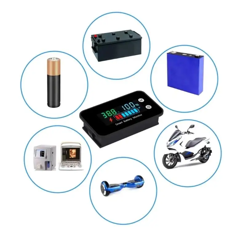31BC Waterproof Car Battery Charges Levels Indicators 7-100V Battery Capacity Meter