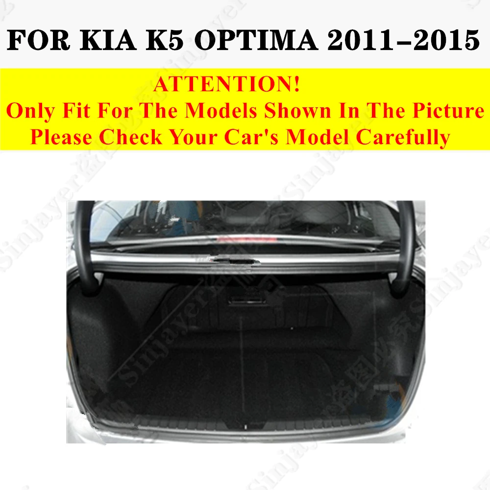 Car Trunk Mat For KIA K5 Optima 2015 2014 2013 2012 2011 Flat Side Rear Cargo Protect Carpet Liner Cover Tail Boot Tray Pad AUTO