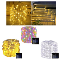 50-300LED Solar Rope Strip Light Outdoor Waterproof Fairy Light Strings Christmas Decor for Garden Lawn Tree Yard Fence Pathway