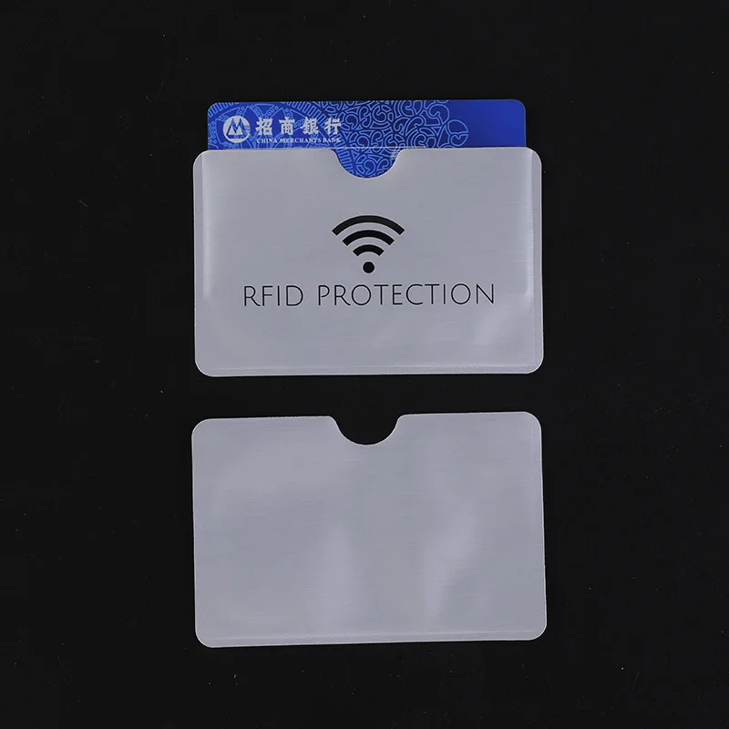 10pcs Aluminium Smart Rfid Blocking Bank Sleeve Wallet, RFID Protection Simple Card Holder
