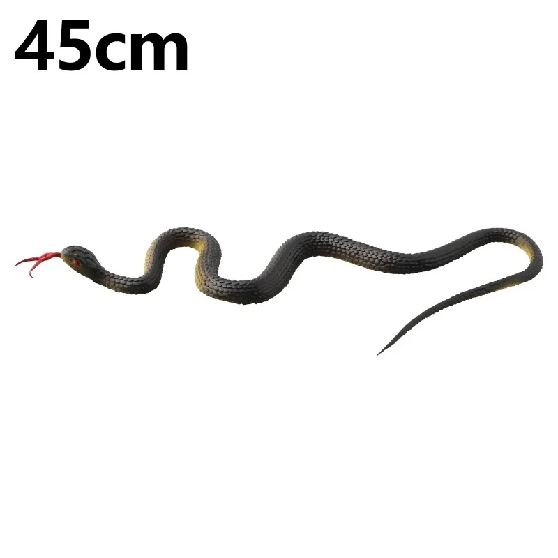 Jouet serpent en caoutchouc réaliste de 45cm, faux serpent pour farces, accessoires de jardin pour garder les oiseaux loin, cadeau Gag pour Halloween, poisson d'avril