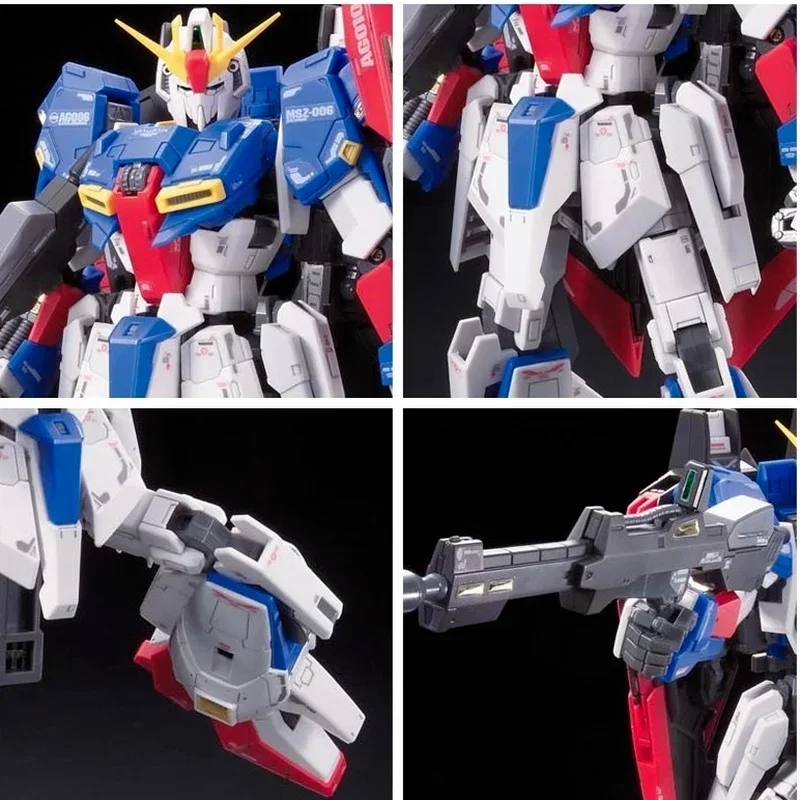 بانداي جاندام أطقم منمذجة أنيمي الشكل RG 10 1/144 MSZ-006 زيتا جاندام حقيقية Gunpla نموذج عمل لعبة الشكل لعب للأطفال