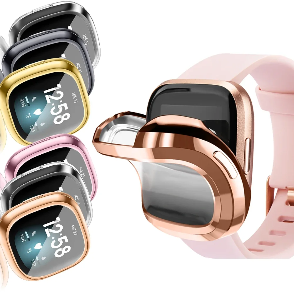 Fitbit Versa 2 Versa 3 Versa Lite용 스크린 보호대 케이스, TPU 소프트 커버, 스마트 워치 케이스, 스크래치 방지 액세서리, 7 색