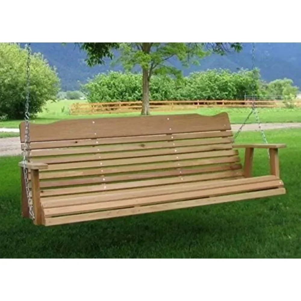 

Patio Swings, 5 Foot Natural Cedar Porch Swing, Crafted, Includes Chain & Springs, Patio Swings