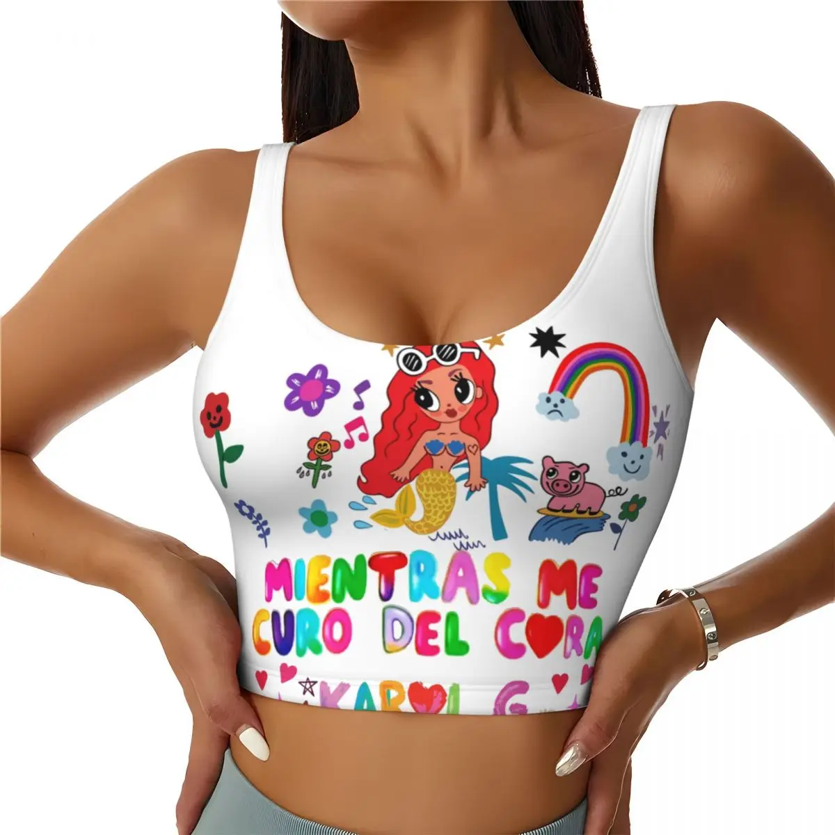 Custom High Impact Manana Sera Bonito Karol G Sports Bra Women Gym Workout Yoga Crop Top