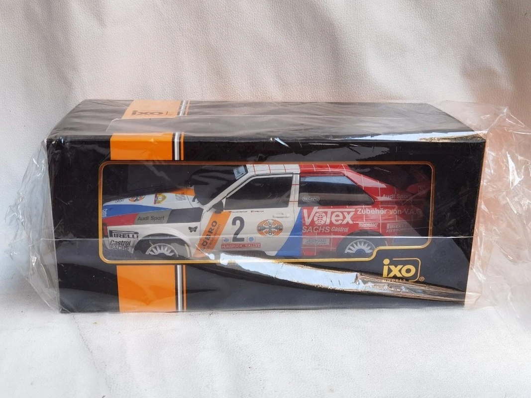 IXO Diecast Escala 1/18 ‌ Audi Quattro A2 Grupo B # 2 Hunsrück Rallye 1984 juguetes de modelo de coche de aleación para regalo de niños
