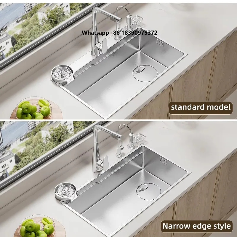 Japanese Style Kitchen Sink Modern Design Nano Handmade SUS316L Stainless Steel Single Bowl Undermount