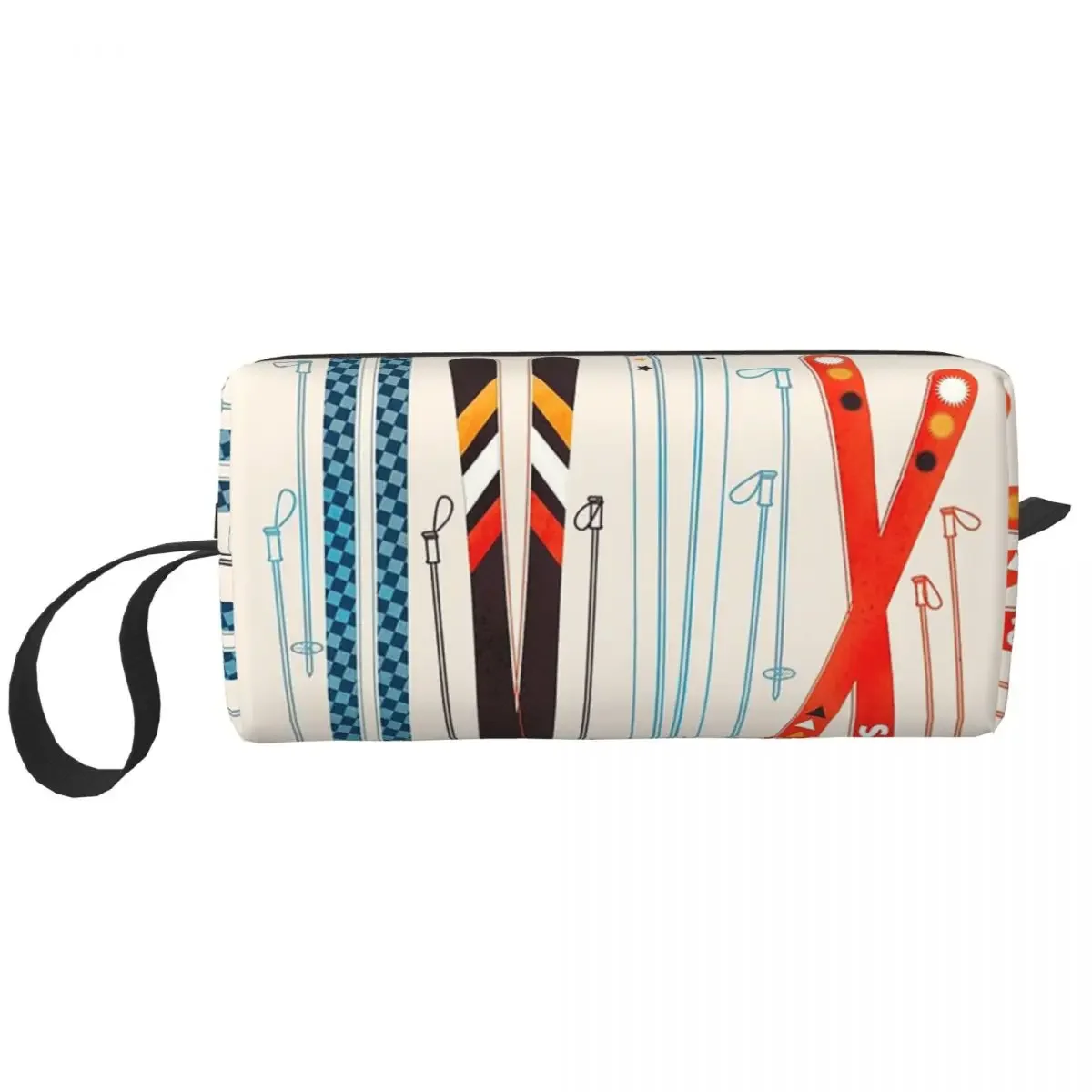 

Красочная лыжная иллюстрация в стиле ретро, косметичка для хранения косметики, Dopp Kit, косметичка для туалетных принадлежностей для женщин, красивый дорожный пенал