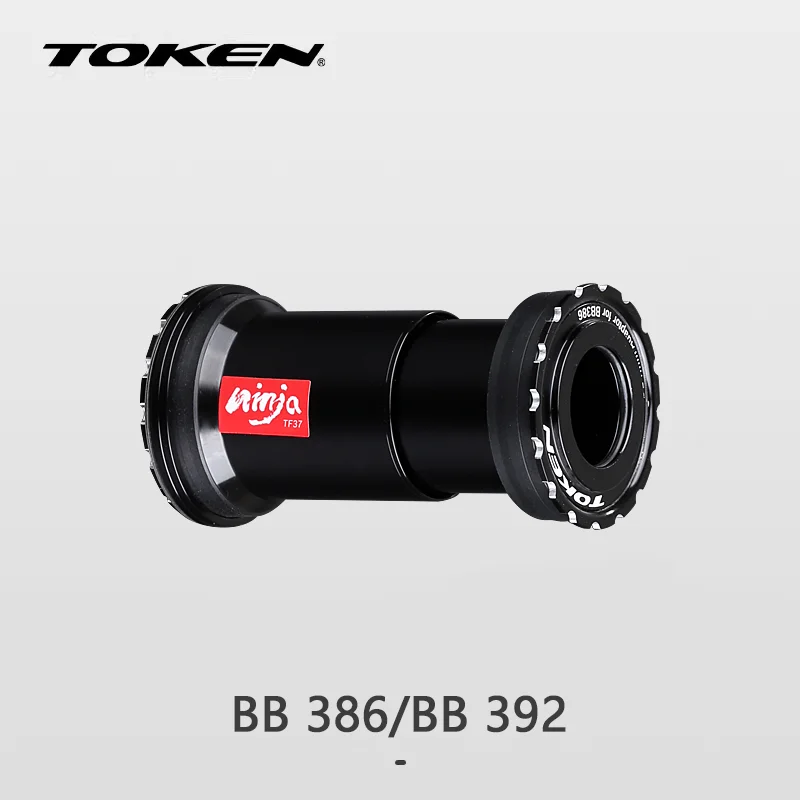

TOKEN NINJA Bottom Brackets Steel Bearing BB386/BB392 46mm*86.5mm/92mm to 24mm For RoadBike Thread Pressed Central Axis