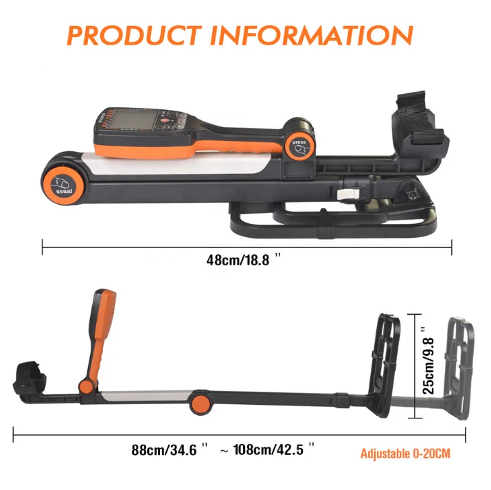 TX-630 Blue Handheld Waterproof Metal Detector 83m Detection Depth 8-10 Hours Battery Life Rated for Enabled 1 Year
